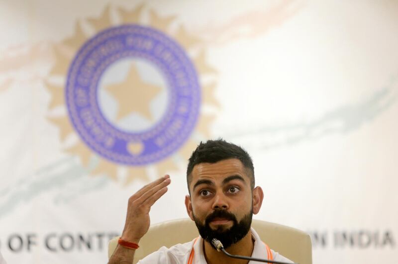 Indian cricket captain Virat Kohli speaks during a press conference before the team's departure for their Australia tour, in Mumbai, India, Thursday, Nov. 15, 2018. (AP Photo/Rajanish Kakade)