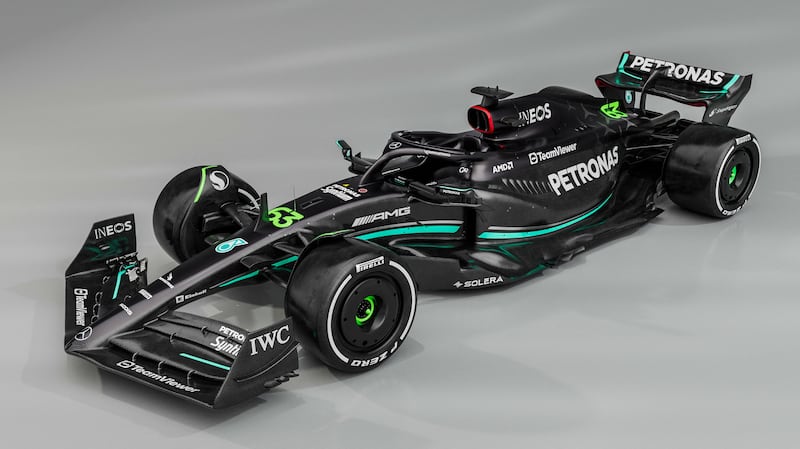 Mercedes' new car for the 2023 season. AFP