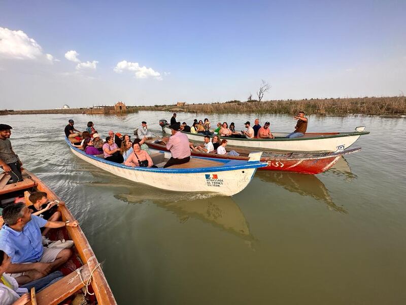 Local and foreign tourists are return to the marshes to enjoy their beauty. Photo: Raad Al Asadi