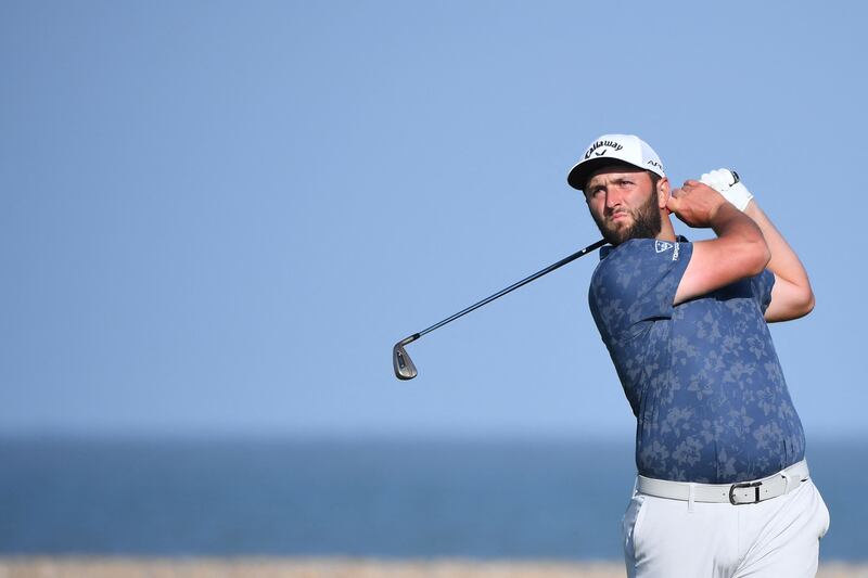 Spain's Jon Rahm teeing off at The Open