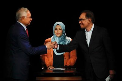 Najib Razak and Malaysian Prime Minister Anwar Ibrahim have gone from political foes to allies. EPA