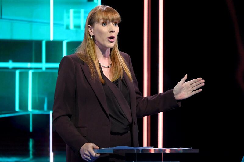 Labour deputy leader Angela Rayner takes part in the ITV Election Debate. Getty Images