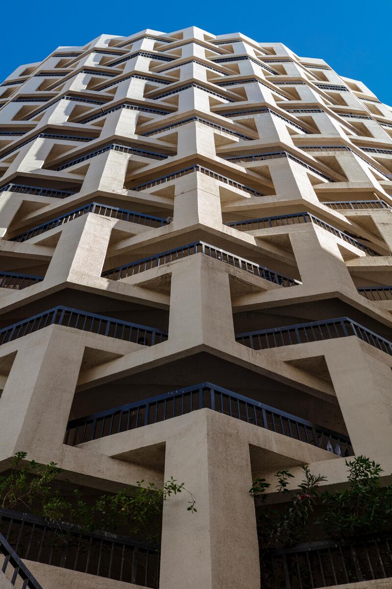 The Al Ibrahimi Building (Saeed Al Kalili) was built in the metabolist style, a fusion of nature and technology found in many Japanese cities. Courtesy: Department of Culture and Tourism - Abu Dhabi