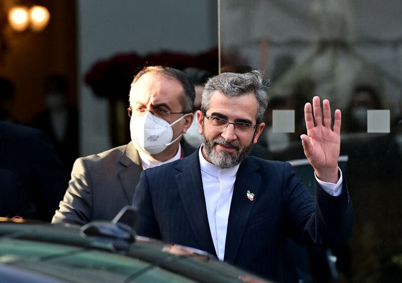 Iran's chief nuclear negotiator, Ali Bagheri Kani, leaves the Coburg Palais in Vienna, where nuclear deal talks are taking place. AFP