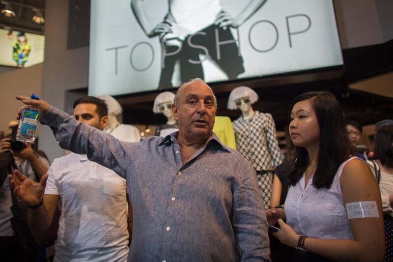 Philip Green attends the opening of the company’s first Topshop store in Hong Kong in 2013. Bloomberg
