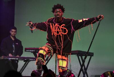 LOS ANGELES, CALIFORNIA - JANUARY 23: Lil Nas X performs onstage during Spotify Hosts "Best New Artist" Party at The Lot Studios on January 23, 2020 in Los Angeles, California.   Frazer Harrison/Getty Images for Spotify/AFP
== FOR NEWSPAPERS, INTERNET, TELCOS & TELEVISION USE ONLY ==

