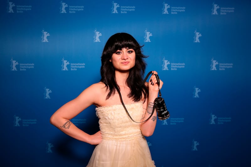 Film director Kurdwin Ayub won the Best First Feature Award for her film 'Sonne' at the Berlin International Film Festival. AP