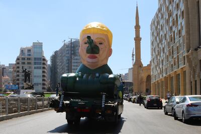 The tank roamed the streets of Downtown Beirut last week
