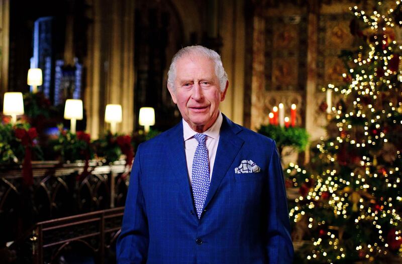King Charles III will deliver his first Christmas speech after a tumultuous year for the royal family. Pool/AP