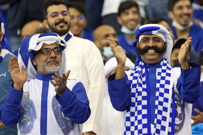 Hilal fans during the game in Riyadh. AFP