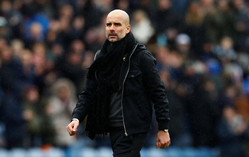 Soccer Football - Premier League - Burnley vs Manchester City - Turf Moor, Burnley, Britain - February 3, 2018   Manchester City manager Pep Guardiola at the end of the match    Action Images via Reuters/Jason Cairnduff    EDITORIAL USE ONLY. No use with unauthorized audio, video, data, fixture lists, club/league logos or "live" services. Online in-match use limited to 75 images, no video emulation. No use in betting, games or single club/league/player publications.  Please contact your account representative for further details.