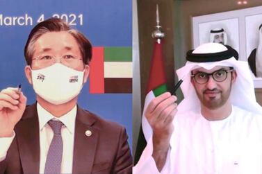 Sung Yun-mo, Korean minister of trade, industry and energy, and Dr Sultan Al Jaber, UAE’s minister of industry and advanced technology, signed two agreements to further bolster ties between the two countries. Wam