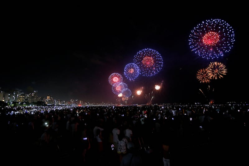 Fireworks in Santos, Brazil. Reuters