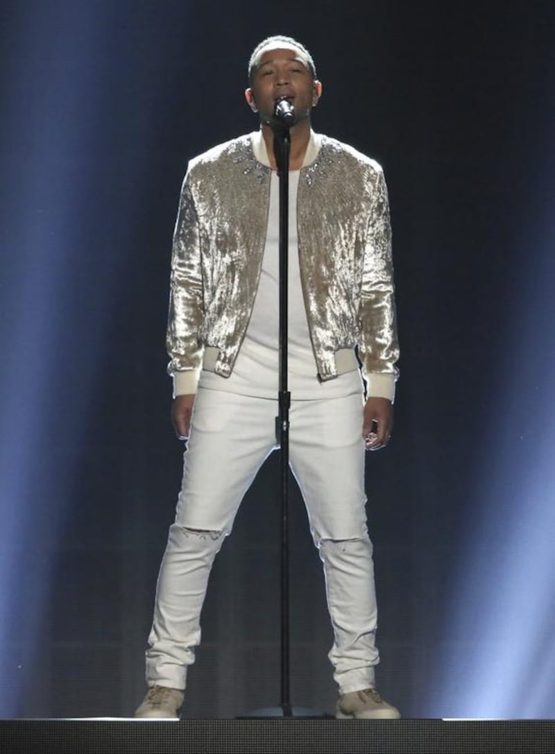 John Legend performs Love Me Now at the American Music Awards. Matt Sayles / Invision / AP
