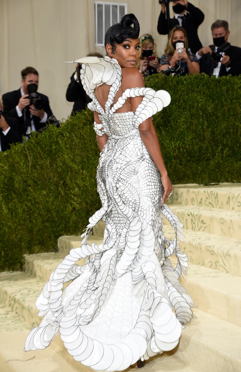 Gabrielle Union, in Iris Van Herpen, at the 2021 Met Gala. AP