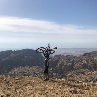 Having cycled 70 kilometres through the Jordanian desert, it was time to celebrate. 