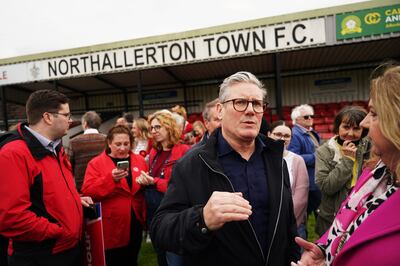 Labour leader Sir Keir Starmer appears at event to celebrate the victory of the new Labour Mayor for York and North Yorkshire David Skaith (unseen) at Northallerton Town FC's ground. Getty 