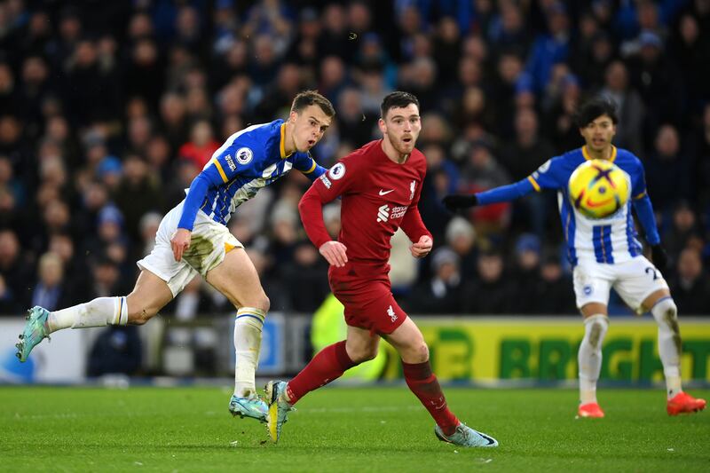 Solly March scores Brighton's opener. Getty