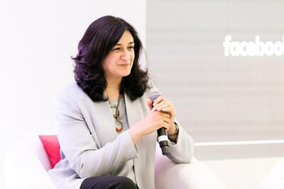 DUBAI, UNITED ARAB EMIRATES, 22 FEB 2017. 
Najla Al Midfa, GM, Sheraa Sharjah, at the launch event of #SheMeansBusiness, Facebook’s endeavor to celebrate women who have built and run businesses and delivering resources to those who might one day do so themselves.

Photo: Reem Mohammed / The National (Reporter: Gillian Duncan / Section: NA) ID 91117 *** Local Caption ***  20170222_SHEMEANSBUSINESS_014.JPG