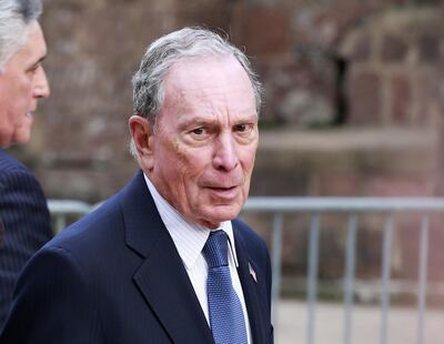 (FILES) In this file photo taken on May 15, 2019 Michael Bloomberg arrives to the opening celebration of the Statue of Liberty Museum on Liberty Island at the Statue Cruises Terminal in Battery Park in New York. US billionaire Michael Bloomberg pledged half a billion dollars on June 7, 2019 to fight climate change, saying "our lives and our children's lives depend on it." / AFP / Afp / KENA BETANCUR
