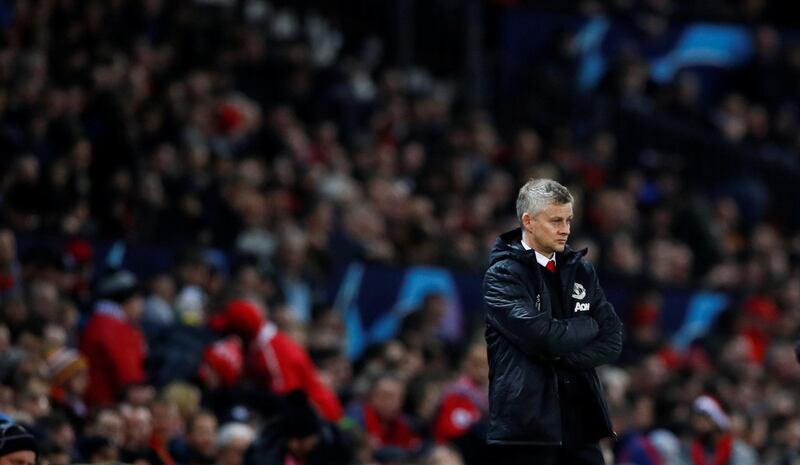 Manchester United manager Ole Gunnar Solskjaer looks on. Reuters