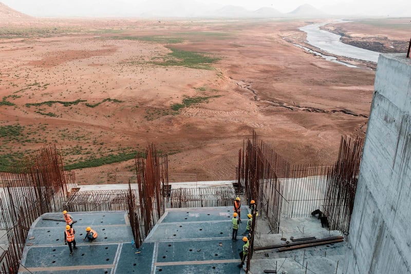 A general view of construction work at the site of the Grand Ethiopian Renaissance Dam near Assosa, Ethiopia. AFP, File