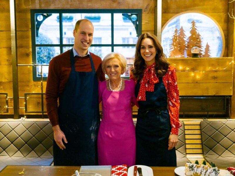 The Duke and Duchess of Cambridge team up with Mary Berry (centre) for 'A Berry Royal Christmas'. Matt Porteous for Twitter / Kensington Royal 