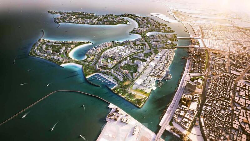A rendering of Nakheel's Deira Islands. The project is a group of four islands containing a total of 15.3 square kilometres of land mass, which will add a new 40km stretch of coastline, 21km of which will be beachfront. Courtesy Nakheel