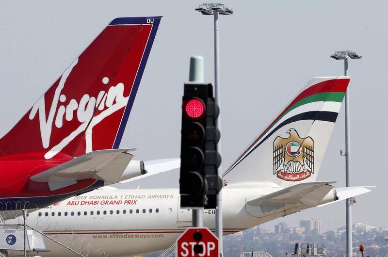Etihad Airways has a current shareholding of 19.9 per cent at Virgin Australia. Daniel Munoz / Reuters