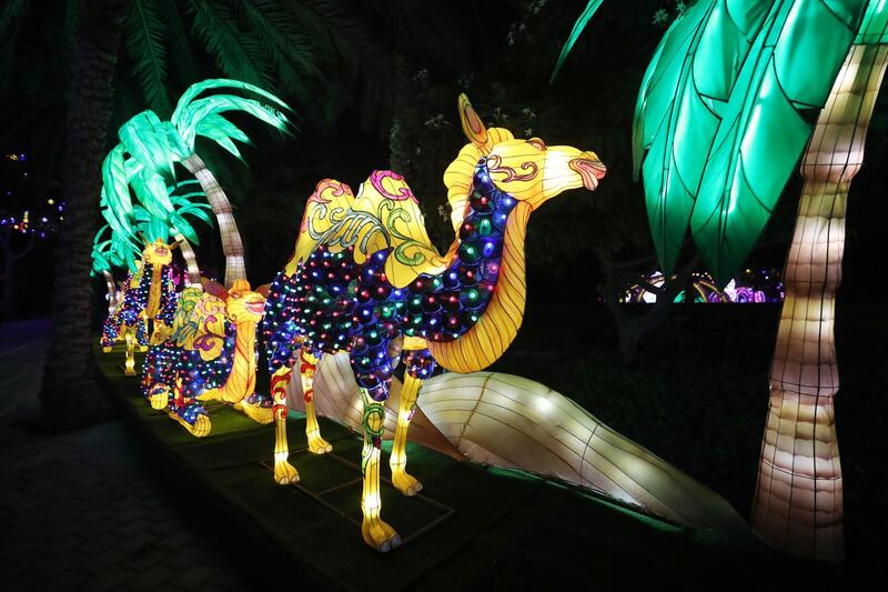 Dubai, United Arab Emirates - October 02, 2019: The new season of Dubai Glow Garden. Wednesday the 2nd of October 2019. Zabeel Park, Dubai. Chris Whiteoak / The National