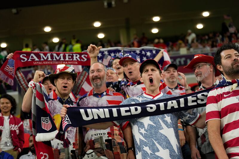 USA supporters wait for the start of the World Cup match between the US and Wales. AP
