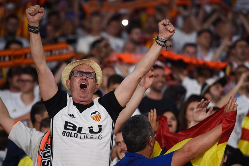 Valencia fans celebrate their success. Getty