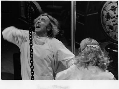 CIRCA 1974: Gene Wilder yells in a scene from the movie "Young Frankenstein" circa 1974. (Photo by Hulton Archive/Getty Images)  