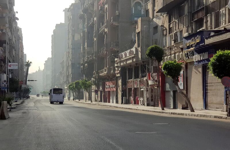 FILE PHOTO: A general view of empty streets in downtown Cairo, amid the coronavirus disease (COVID-19) outbreak, during the traditional spring holiday of 'Shem al-Neseem', in Cairo, Egypt, May 3, 2021. REUTERS/Sayed Sheasha/File Photo