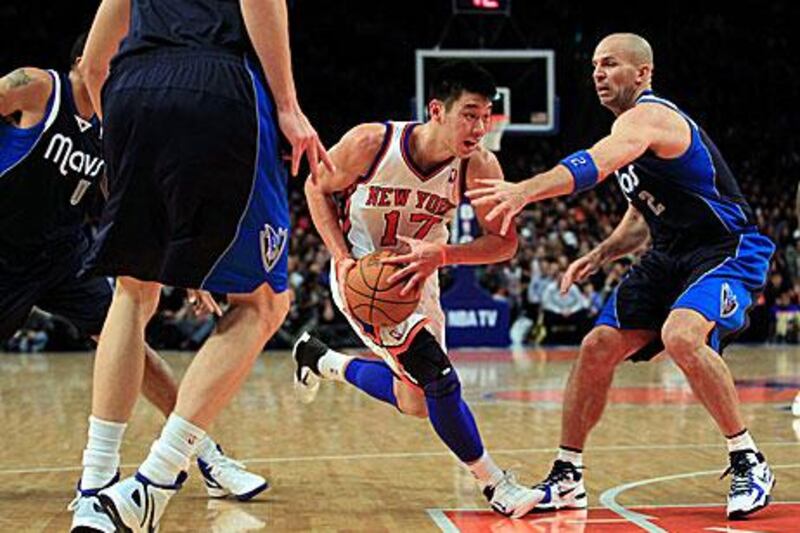 Jeremy Lin drives past Jason Kidd of Mavericks who had nothing but praise for his rival.