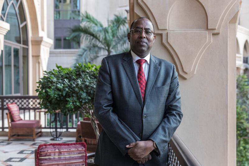 DUBAI, UNITED ARAB EMIRATES. 28 November 2017. Ambassador Mohamed Abdi Affey, UNHCR Special Envoy on the Somali Refugee Situation, photographed at The Palace, Downtown. (Photo: Antonie Robertson/The National) Journalist: Caline Malek. Section: National.