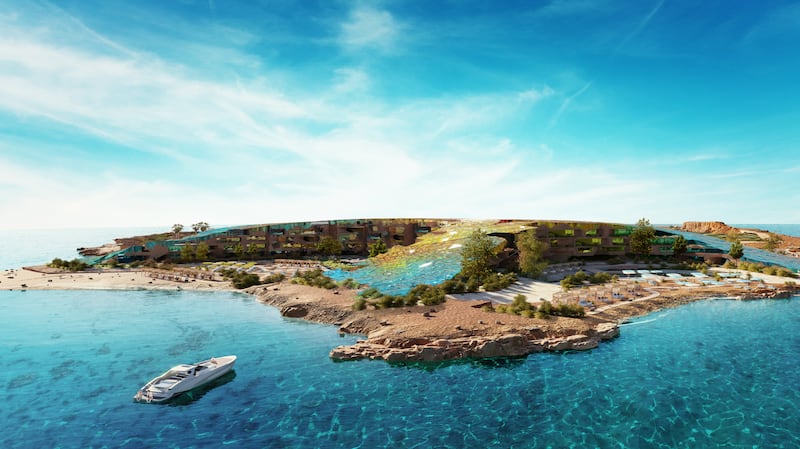 Seahorse-shaped Sindalah will be the megacity's first destination to open to tourists