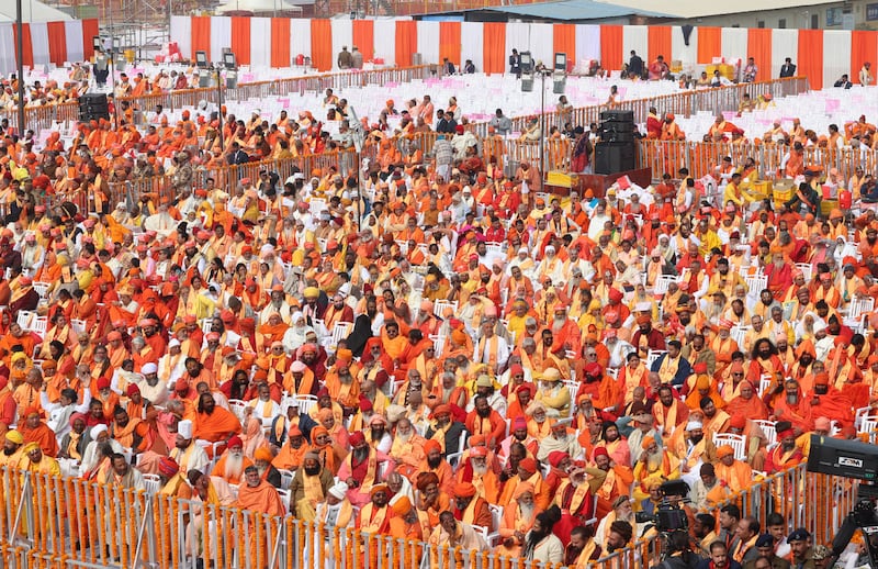 More than 7,000 people attended the Pran Pratishtha ceremony. Photo: India's Press Information Bureau