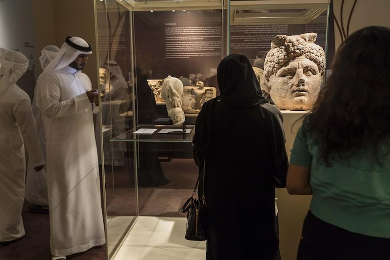 The “Petra Treasures” exhibition opening at the Sharjah Archaeology Museum. Antonie Robertson / The National