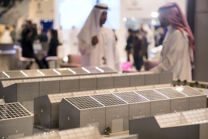 DUBAI, UNITED ARAB EMIRATES - OCTOBER 14, 2018. 

Dubai Commercity model at Gitex Technology Week at DWTC.

(Photo by Reem Mohammed/The National)

Reporter: 
Section:  NA