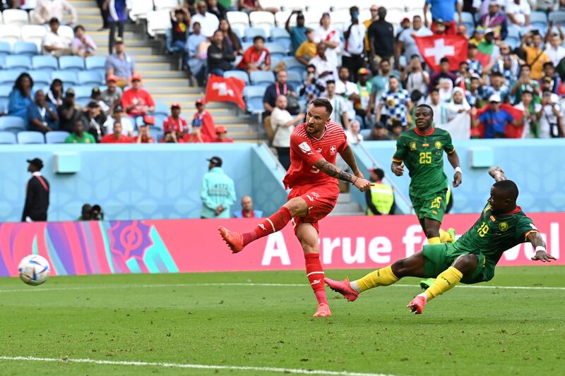 Haris Seferovic of Switzerland shoots at goal. Getty