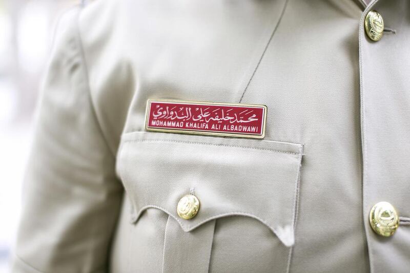 First Lieutenant Mohammad Al Badwawi’s name tag.