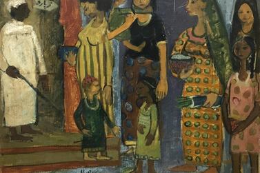 Mariam Abdel-Aleem’s ‘Clinic’ (1958) depicts healthcare in Egypt from the perspective of women. Barjeel Art Foundation