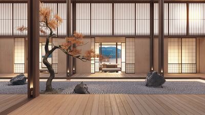 The proposed Japanese garden on board the recently announced 'Project Sama' superyacht, by Aman and Cruise Saudi. Photo: Sinot