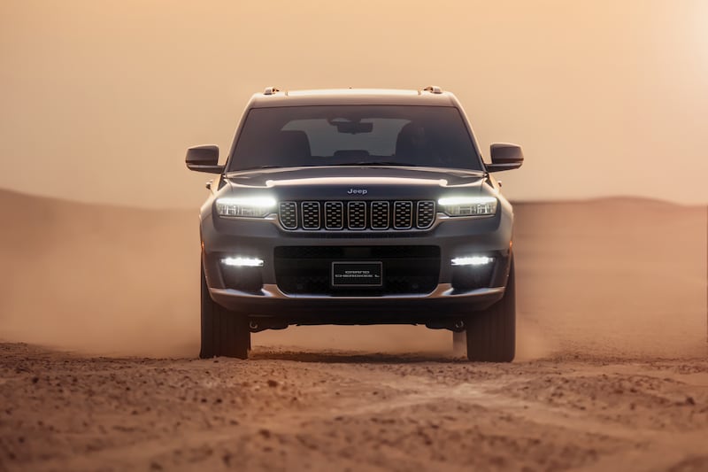 The new Jeep Grand Cherokeen L takes to the sands. All photos: Jeep
