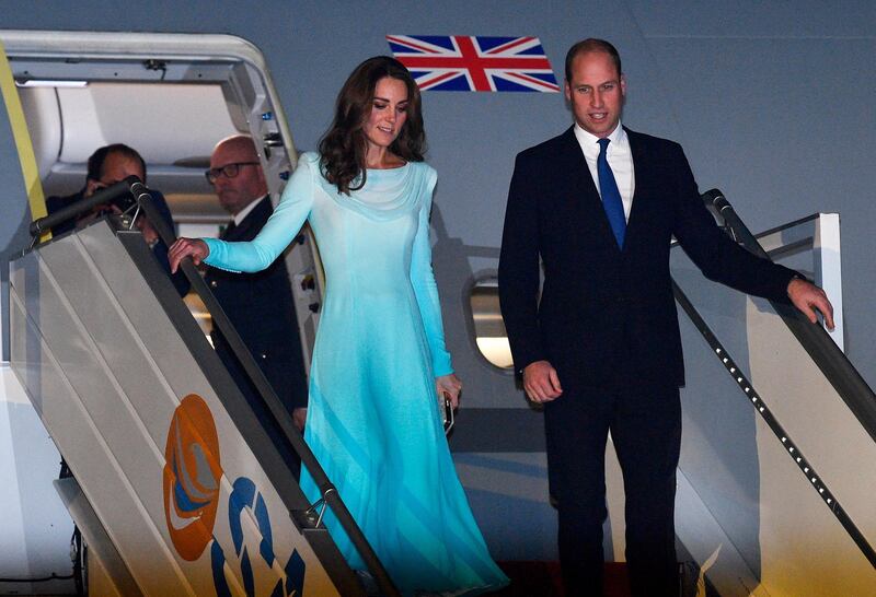 The royal couple landed on the evening on Monday, October 14. EPA