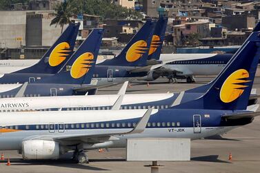 Jet Airways aircraft at the Chhatrapati Shivaji Maharaj International Airport in Mumbai, India. Reuters
