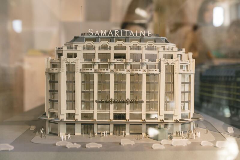 A scale model sits on display inside the Samaritaine department store, operated by LVMH Moet Hennessy Louis Vuitton, during a press tour of the ongoing renovation work in Paris, France, on Tuesday, Nov. 19, 2019. The world’s biggest luxury group LVMH, controlled by billionaire Bernard Arnault--is set to reopen the Samaritaine department store next April after 15 years. Photographer: Laura Stevens/Bloomberg