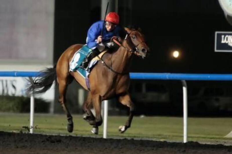 Paul Hanagan helped make it a big night for Godolphin Racing, riding Shuruq to victory in the UAE Oaks at Meydan Racecourse as part of a 1-2-3 finish for the Dubai-based racing organisation.