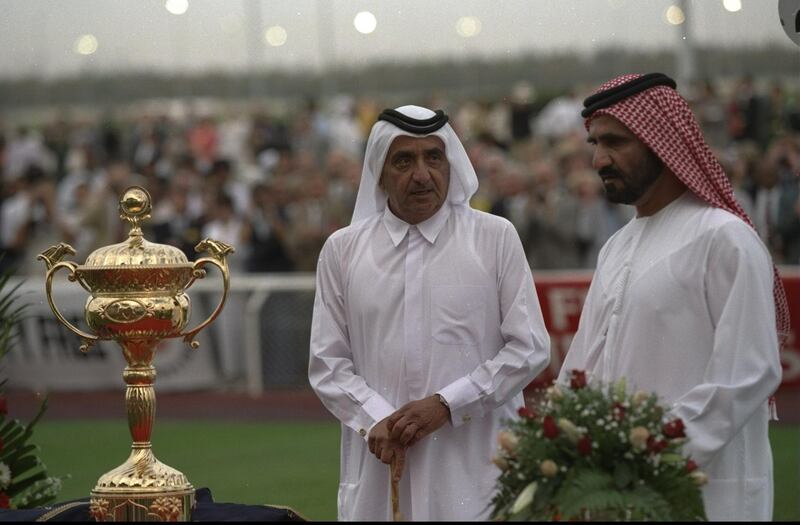 27 Mar 1996:  General view of the presentation ceremony after the Dubai World Cup at Nad-Al-Shiba in Dubai, United Arab Emirates. \ Mandatory Credit: Phil  Cole/Allsport